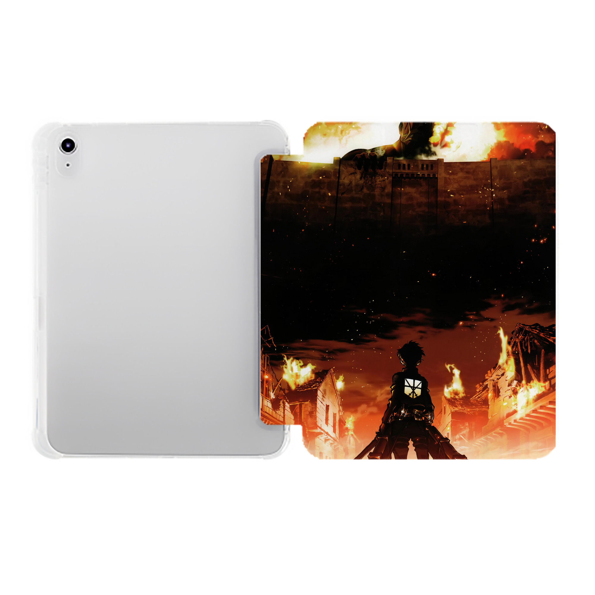 （画像用） 進撃の巨人 Attack on Titan IPad ケース ペン収納付き 三つ折りスタンド PUレザー×シリコン 対応機種9.5/10.5/10.9インチ